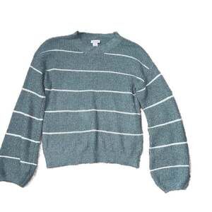 Rue 21 Blue and White Striped Crew Neck Sweater